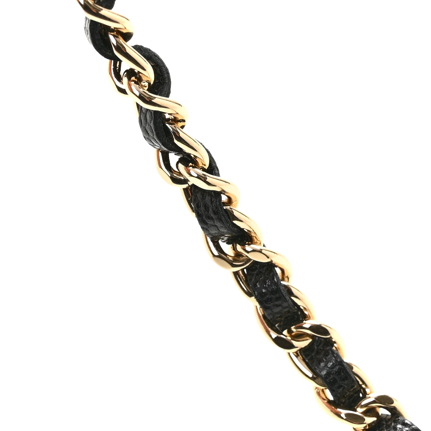 Caviar Quilted Phone Holder Wallet on Removable Chain Black
