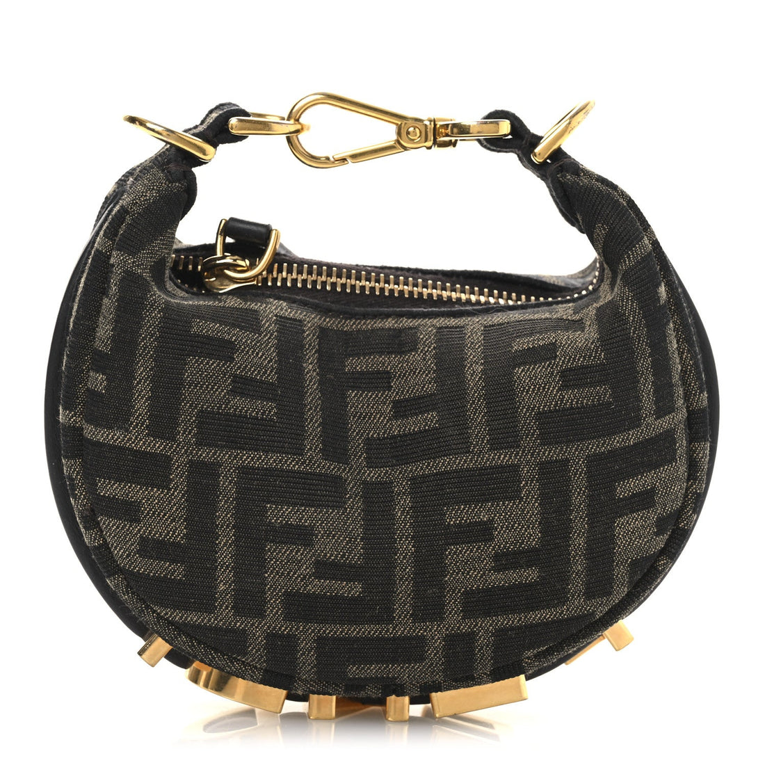 Fabric Jacquard FF 1974 Nano Fendigraphy Hobo Charm Tobacco Moro