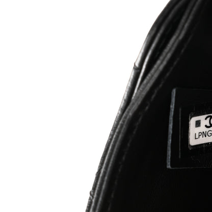 Calfskin Quilted CC Uniform Flap Belt Bag Black