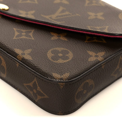 Monogram Pochette Felicie Chain Wallet Fuchsia