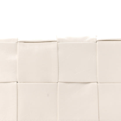 Paper Calfskin Intrecciato Cassette Belt Bag White