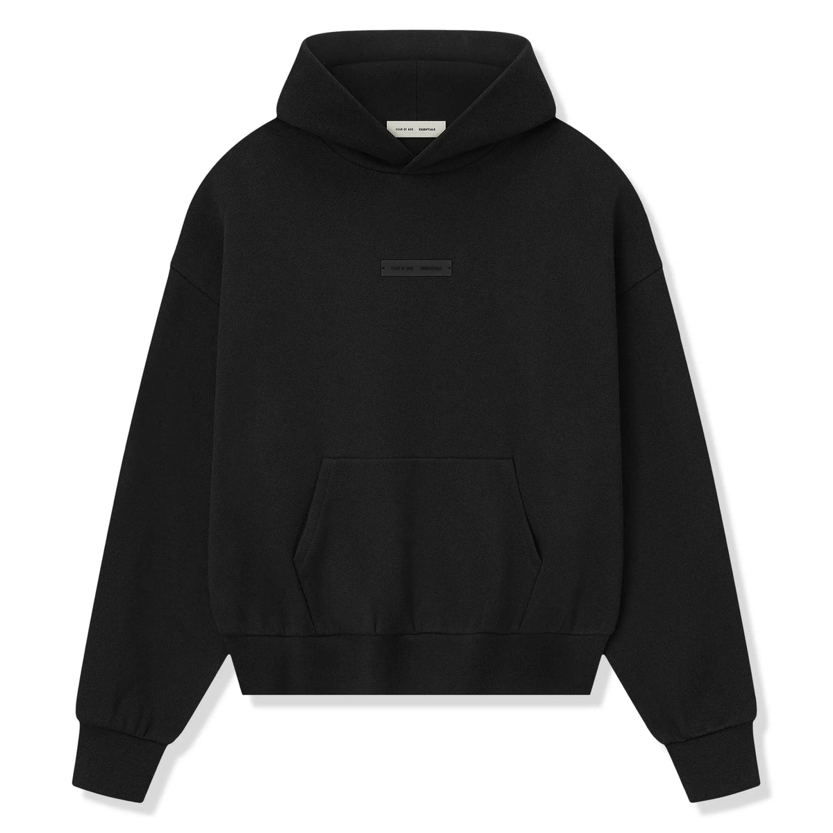 Fear Of God Essentials Classic Fleece Jet Black Hoodie (FW25) Main image