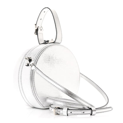 Metallic Epi Petite Boite Chapeau Silver