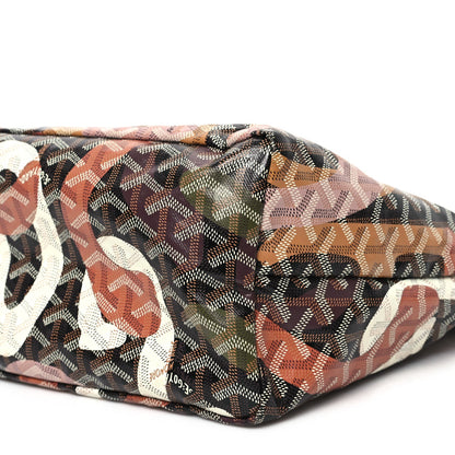Goyardine Saint Louis Lettres Camouflage PM Black Pink Multicolor