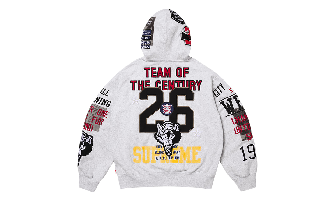 Warriors Appliqué Zip Up Hooded Sweatshirt "SS26 - Ash Grey" SU27598