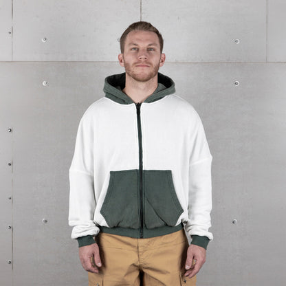 Commons Reversible Thermal Zip Up Faded Green/White