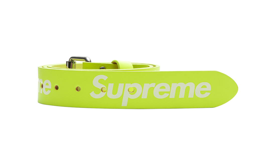 Supreme Repeat Leather Belt "Flourescent Yellow" SU23224