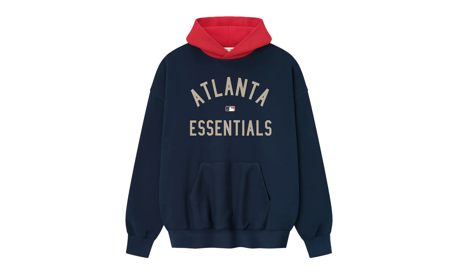 MLB Mens Braves Sport Fit Pullover Hoodie "Midnight Navy / Red" 192ML252017F
