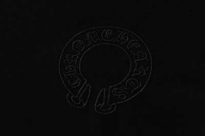 Bold Chrome Hearts Chest Embroidery Logo Black Tee