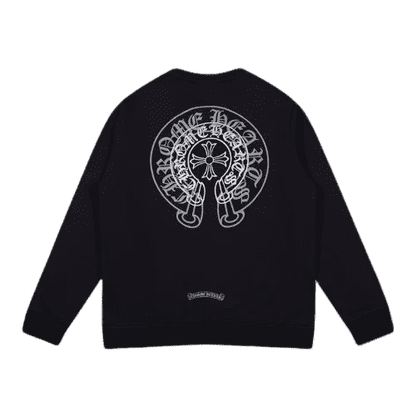 Classic Chrome Hearts  Horseshoe Logo Black Sweatshirt