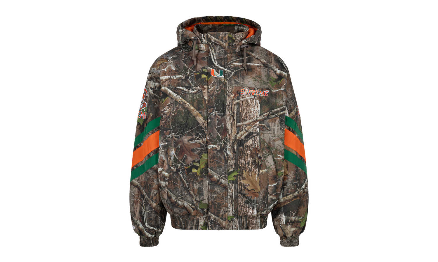 Mitchell &amp; Ness® NCAA Hooded Stadium Jacket "University of Miami" SU790