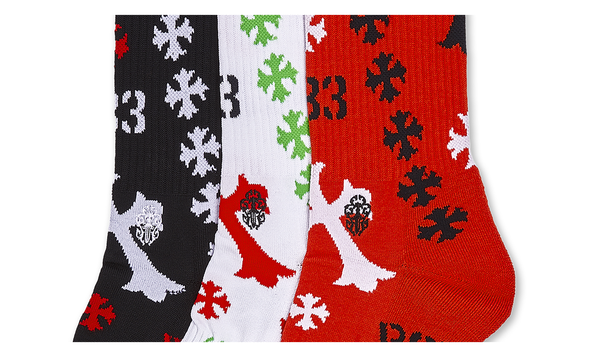 STENCIL SOCKS "Black / Red / White" CHRM0858