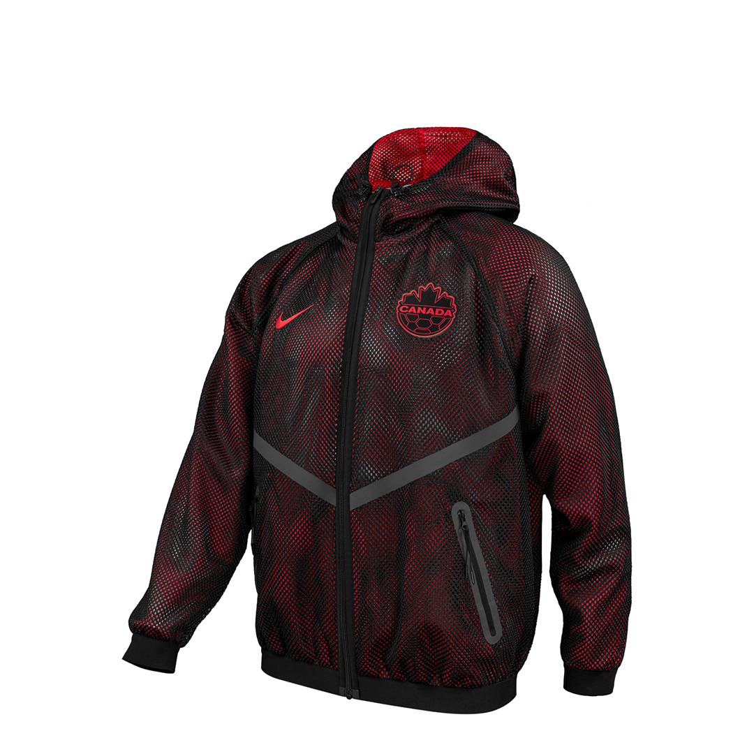 CANADA SOCCER KEEP ME COOL ANTHEM JACKET BLACK &amp; RED