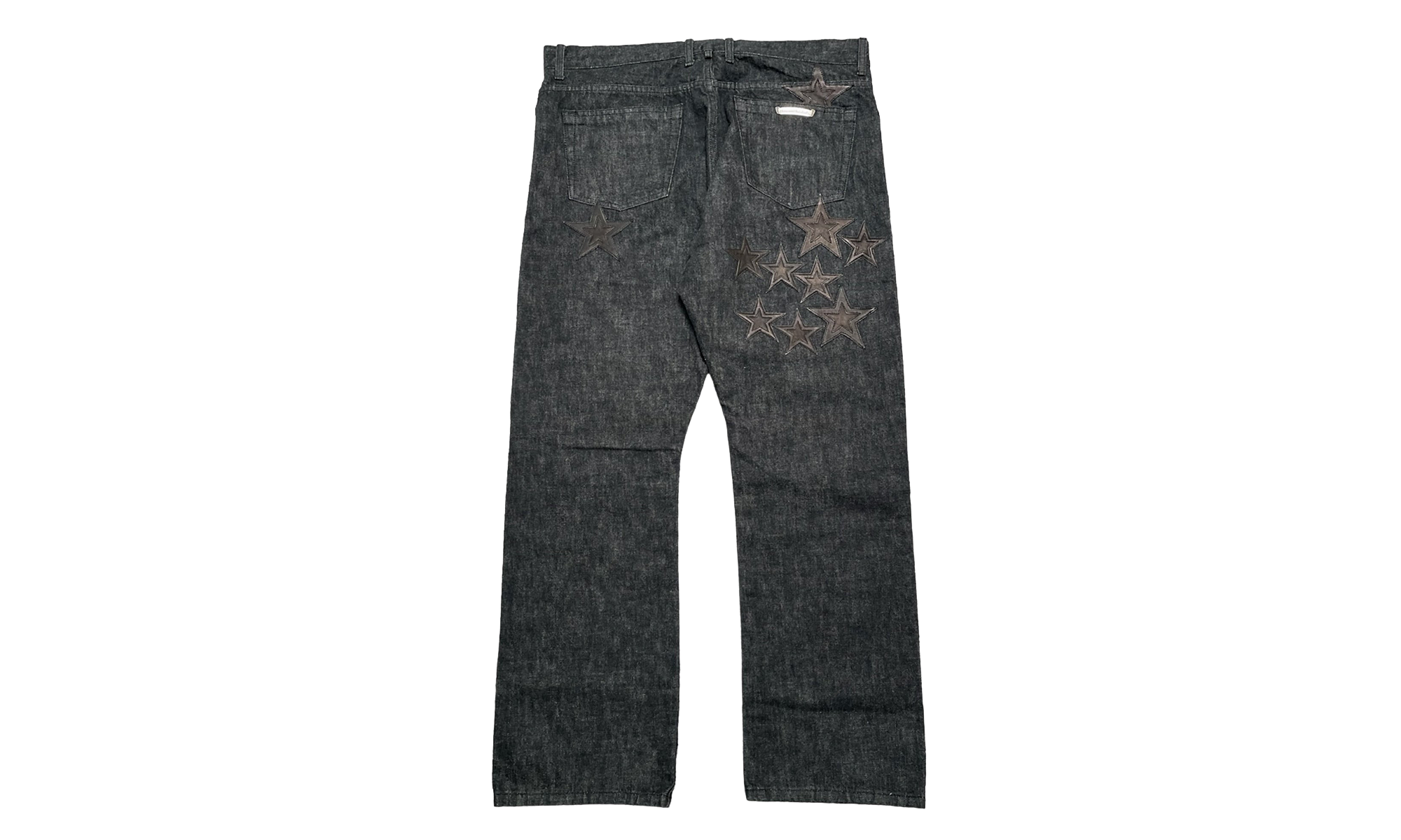 Leather Star Patch Denim Jeans "Washed Raw Denim Black" CHRM1109