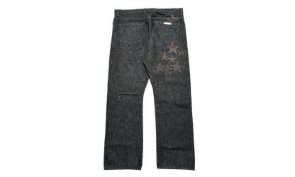 Leather Star Patch Denim Jeans "Washed Raw Denim Black" CHRM1109