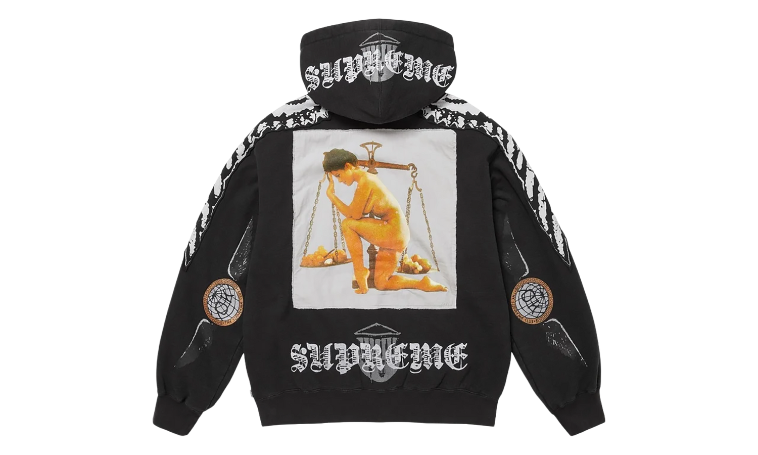 Wings Zip Up Hooded Sweatshirt "Black" SU27001