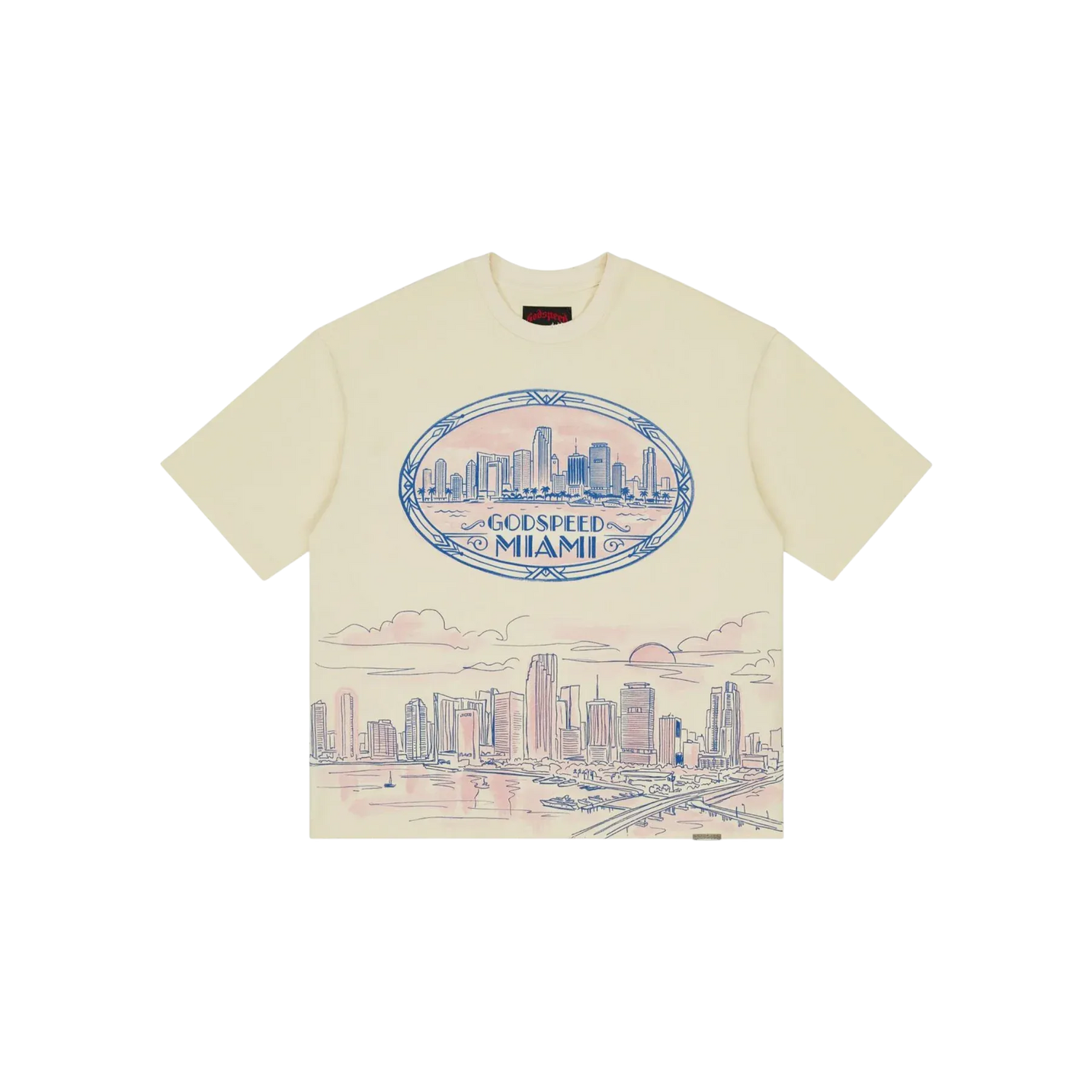 Godspeed Miami Skyline Bone T-Shirt