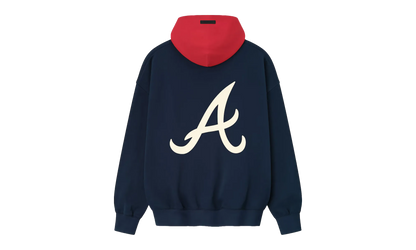 MLB Mens Braves Sport Fit Pullover Hoodie "Midnight Navy / Red" 192ML252017F