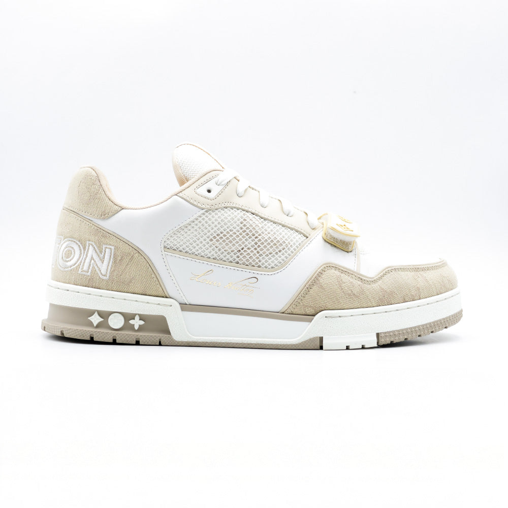 Louis Vuitton Trainer Velcro Beige White