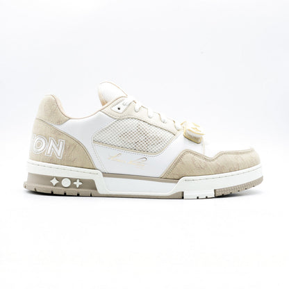 Louis Vuitton Trainer Velcro Beige White