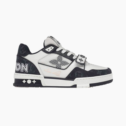 Louis Vuitton Trainer Velcro Strap Monogram Denim Black White