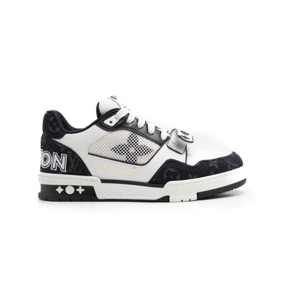 Louis Vuitton Trainer Velcro Strap Monogram Denim Black White