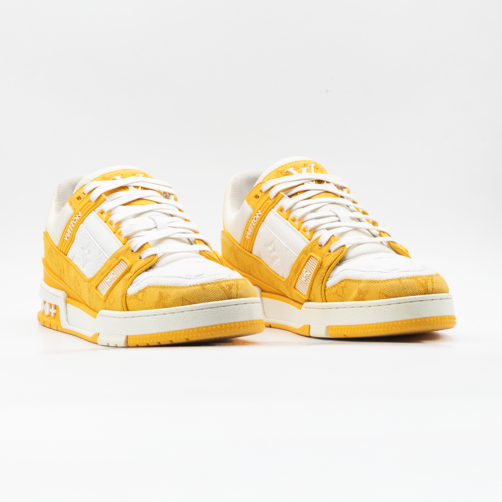 Louis Vuitton Trainer Yellow Monogram Denim White