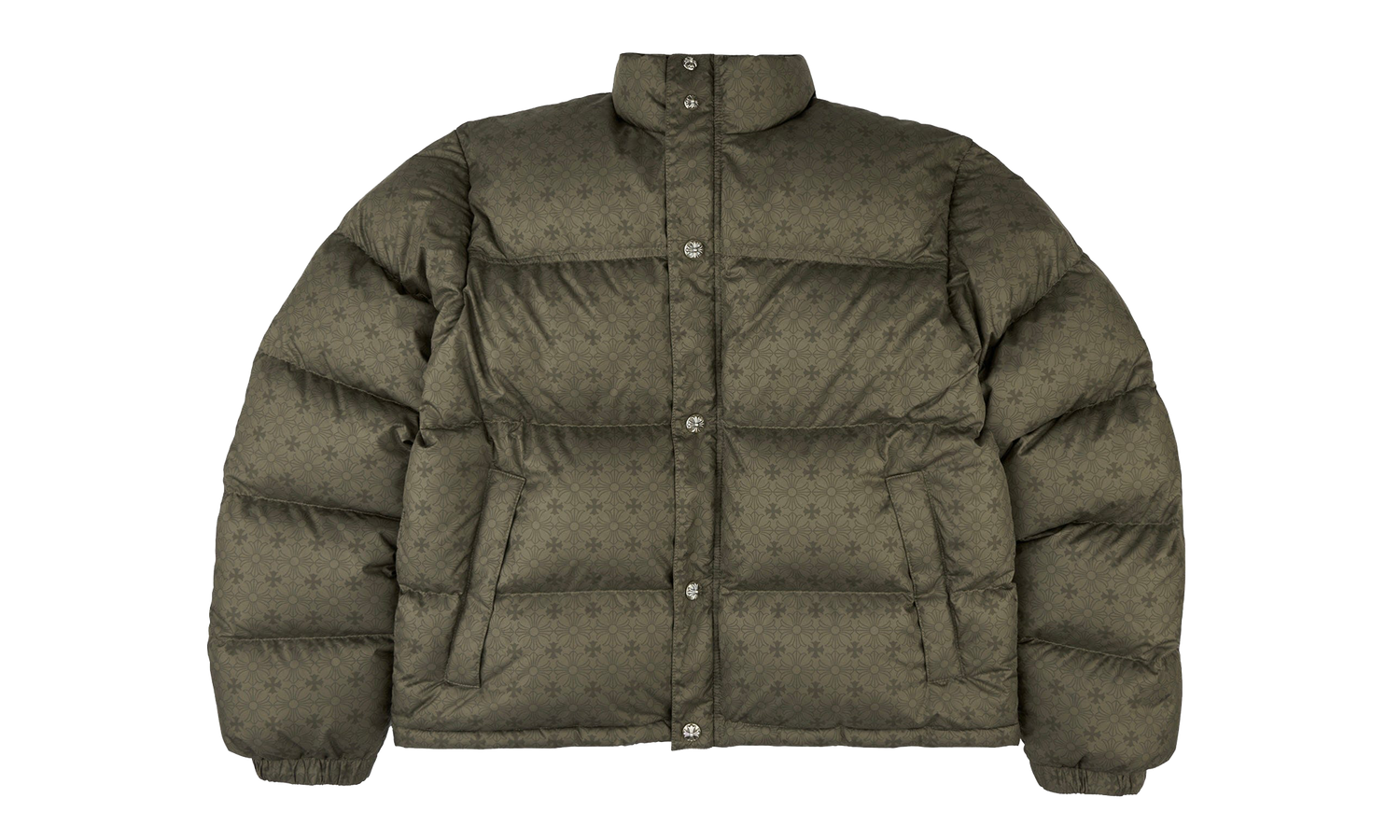 Cross Monogram Print Down Puffer Jacket "Olive Green" CHRM1210