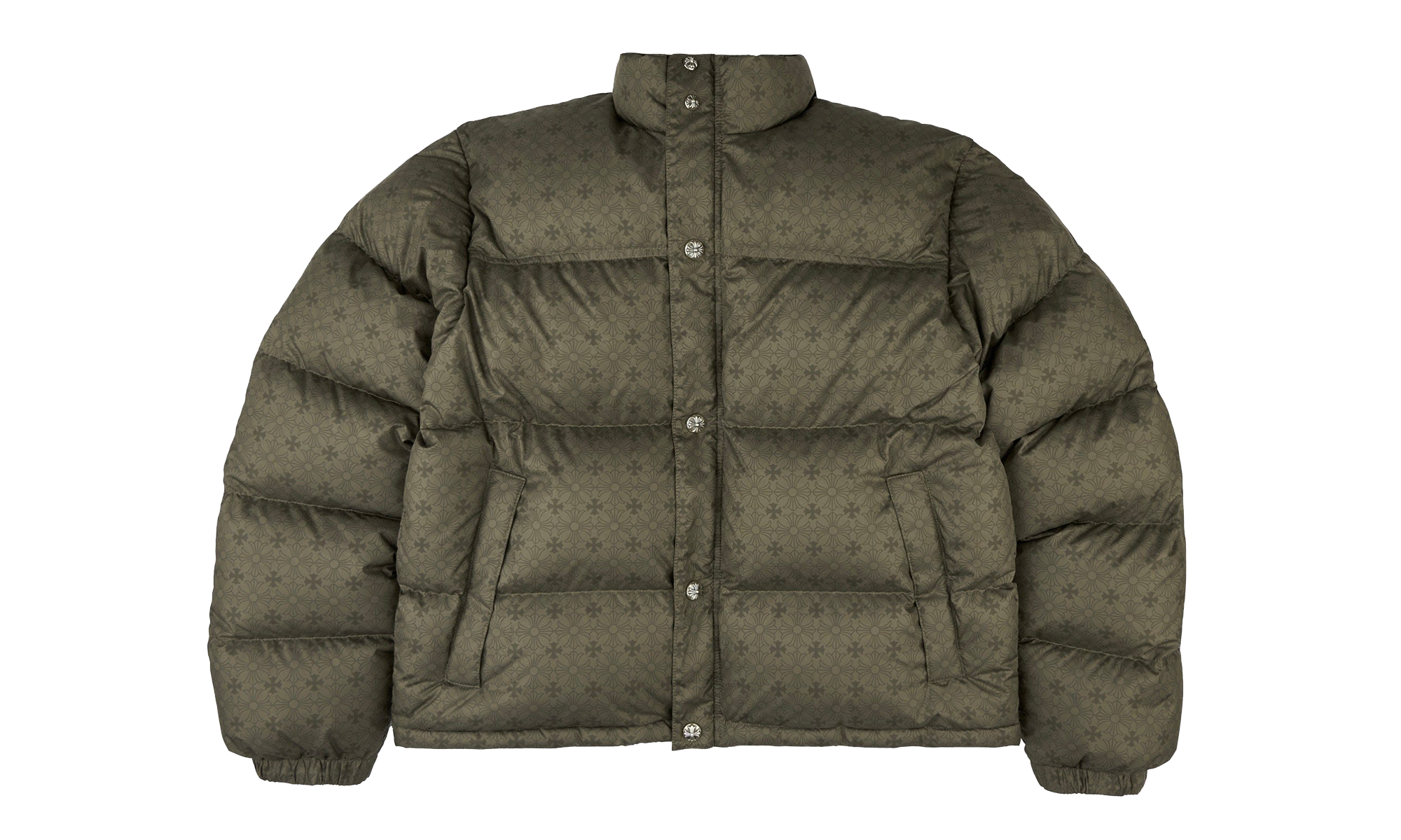 Cross Monogram Print Down Puffer Jacket "Olive Green" CHRM1210