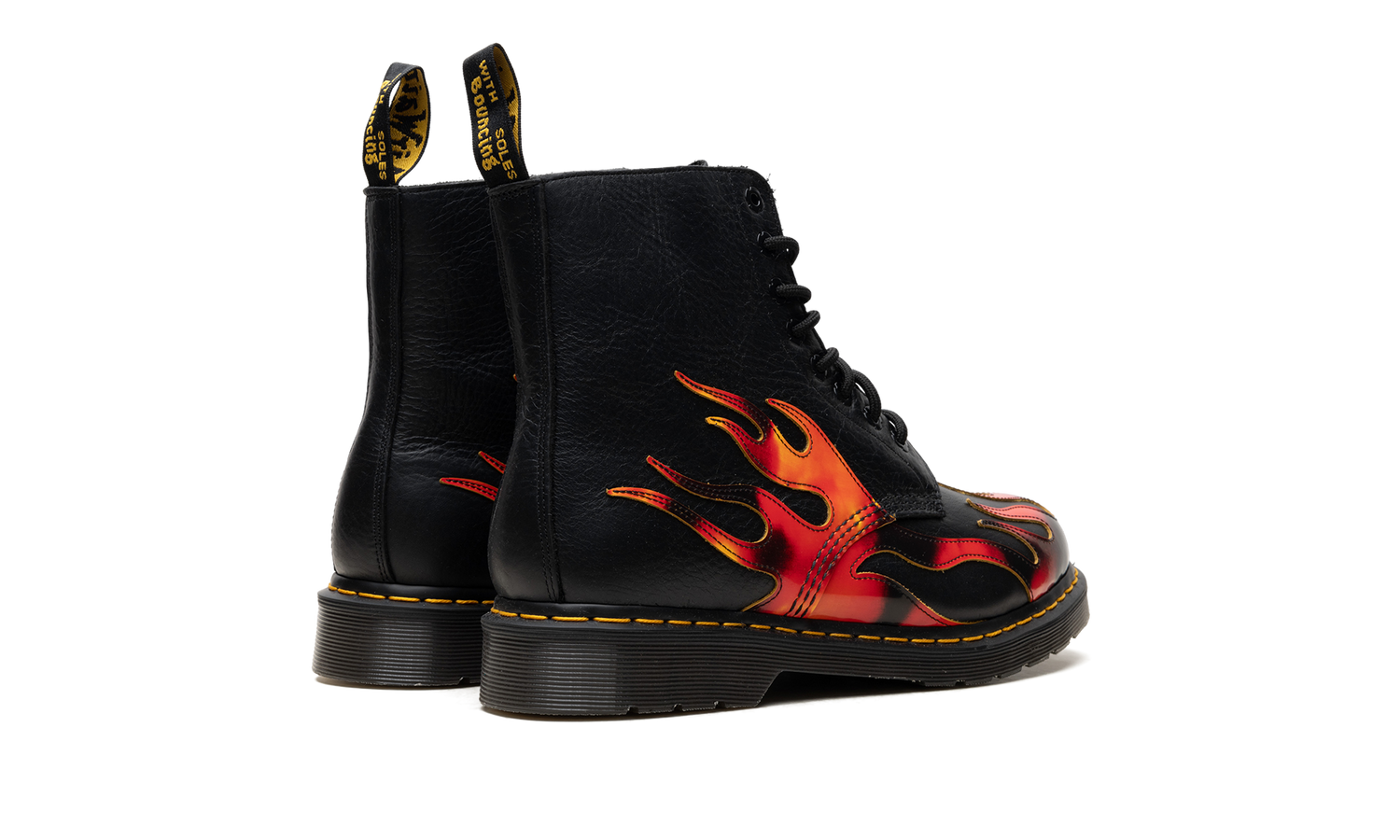 1460 Pascal Flame Arcadia Rub Off Leather Boots "Black / Red / Yellow" 41517001