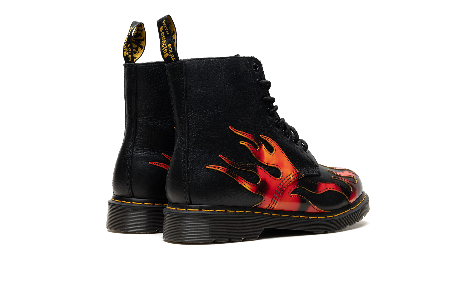 1460 Pascal Flame Arcadia Rub Off Leather Boots "Black / Red / Yellow" 41517001