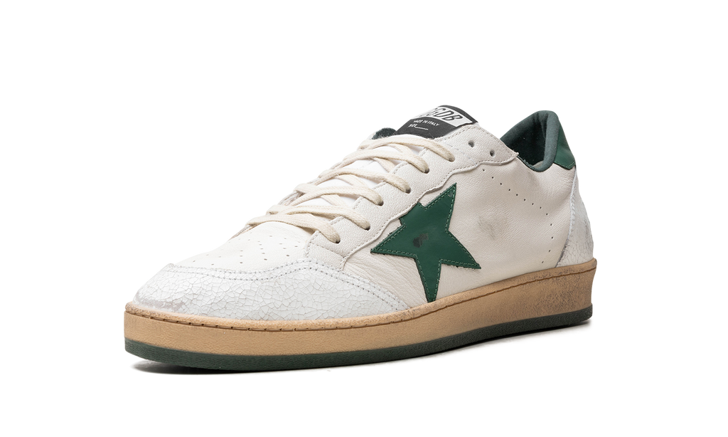 BALLSTAR NAPPA UPPER MATT LEATHER STAR CRACK TOE “WHITE GREEN”
