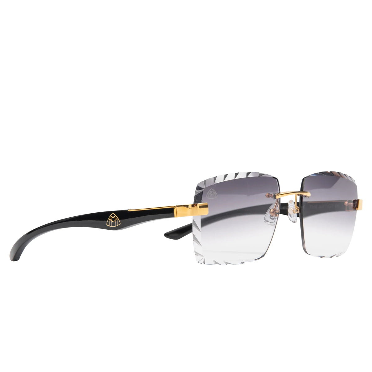 Maybach Eyewear The Artist III P-WCW-Z25 Custom Black Grey Diamond Cut Sunglasses Main image