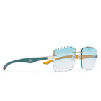 Maybach Eyewear The Artist III P-WCW-Z25 Custom Tiffany Blue Diamond Cut Sunglasses