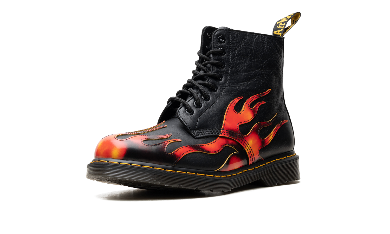 1460 Pascal Flame Arcadia Rub Off Leather Boots "Black / Red / Yellow" 41517001