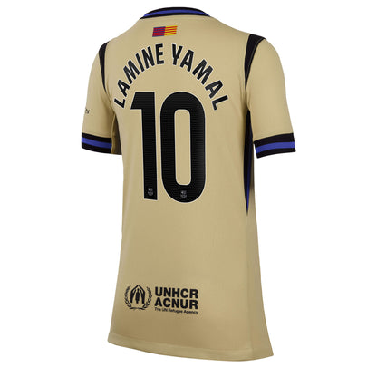 Nike FC Barcelona Kids Away Stadium 2025/26 Jersey w/ Lamine Yamal 