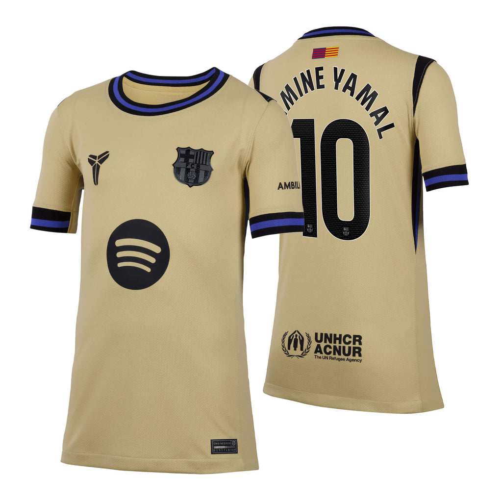 Nike FC Barcelona Kids Away Stadium 2025/26 Jersey w/ Lamine Yamal #10
