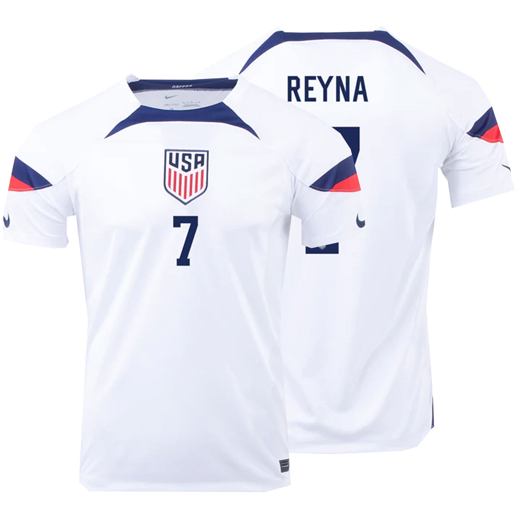 Nike USA Men's Home Stadium 2022/23 Jersey w/ Reyna #7