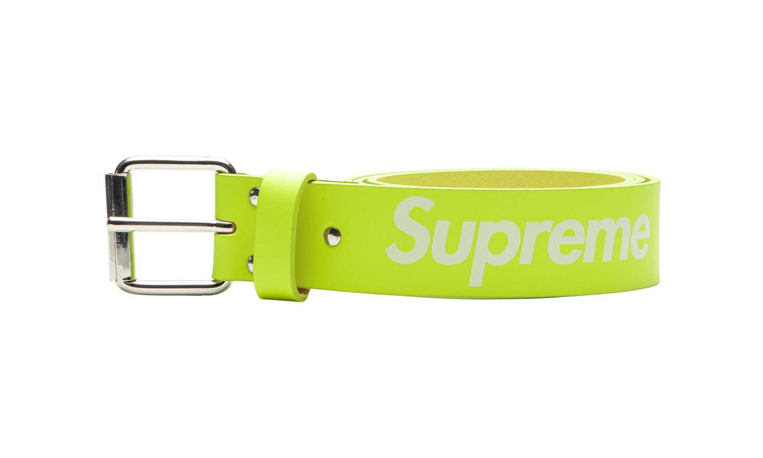 Supreme Repeat Leather Belt "Flourescent Yellow" SU23224
