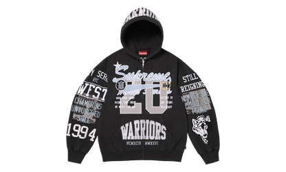 Warriors Appliqué Zip Up Hooded Sweatshirt "SS26 - Black" SU27600