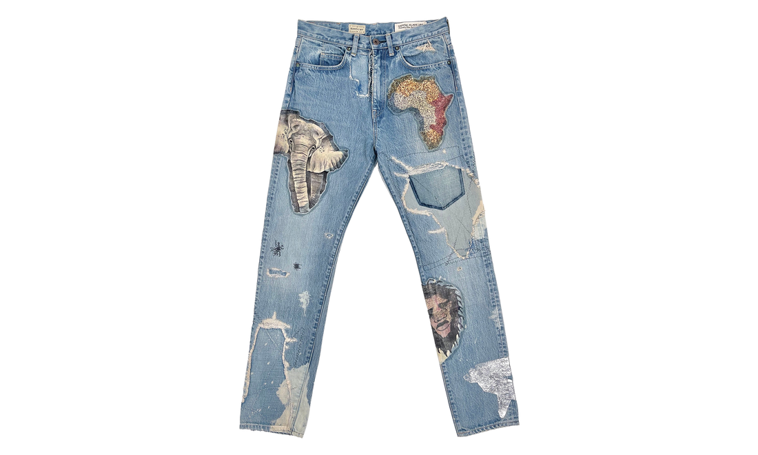 14Oz Denim 5P Africa Elements Remake "Blue - Tokyo Exclusive" KAP019