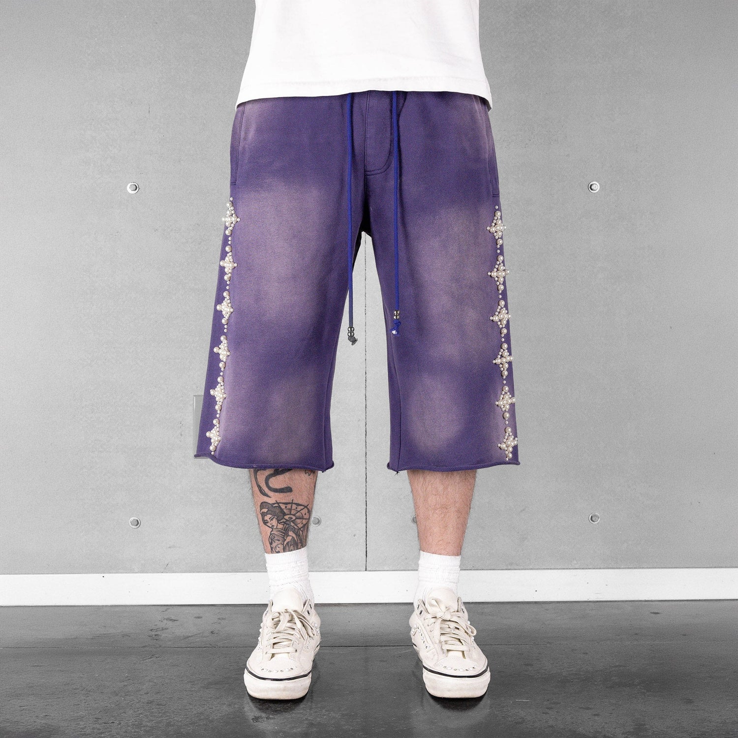 Commons Pearled Star Sweatshort Vintage Navy