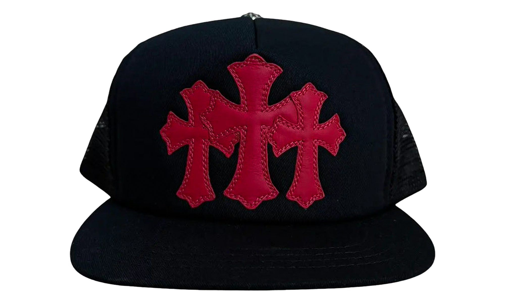 Triple Cross Patch Cemetery Trucker Hat "Black Red" CHRM1604