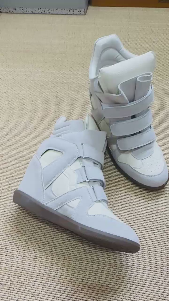 Women's suede wedge sneakers