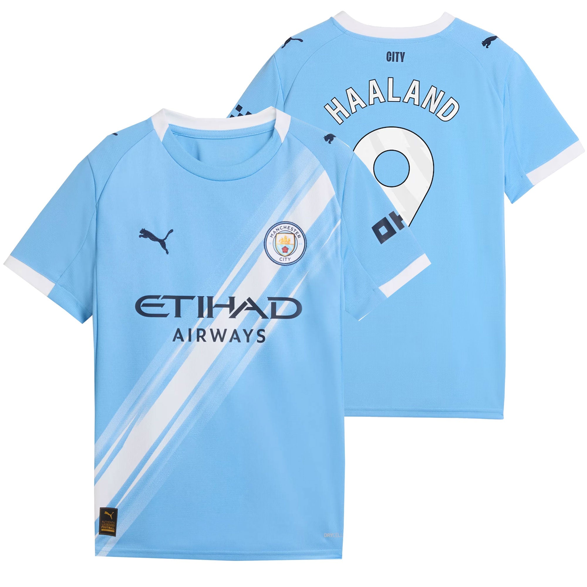 PUMA Manchester City Kids Home Stadium 2025/26 Jersey w/ Haaland #9