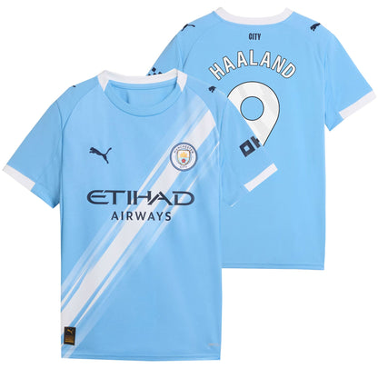 PUMA Manchester City Kids Home Stadium 2025/26 Jersey w/ Haaland 