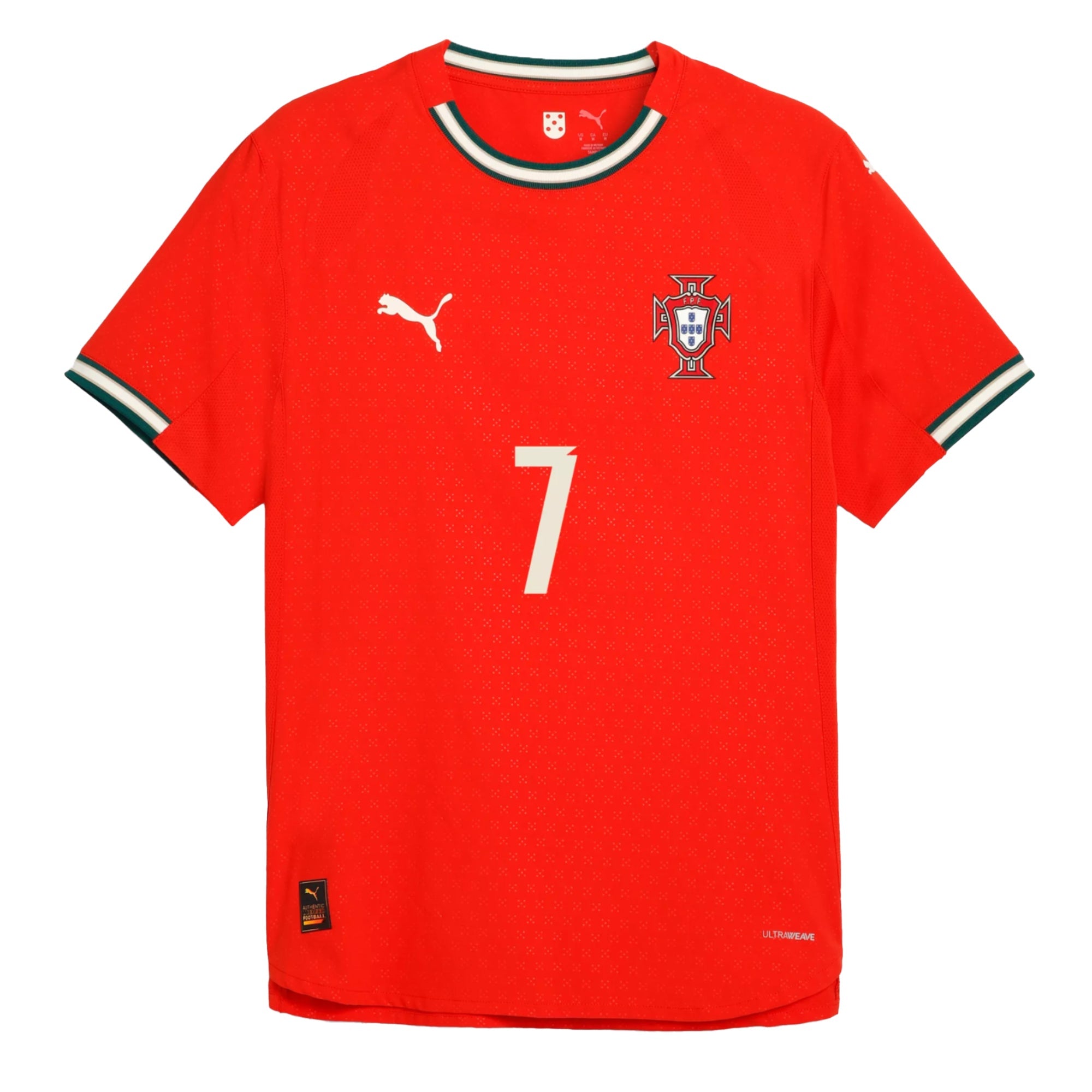 PUMA Portugal Men's Home Authentic 2025/26 Jersey w/ Ronaldo #7