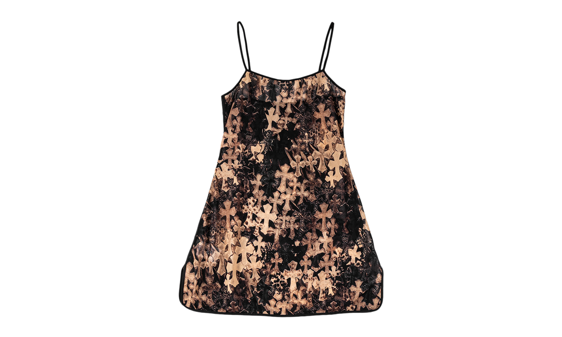 FLOODED CROSS MESH MINI DRESS "Black" CHRM1491
