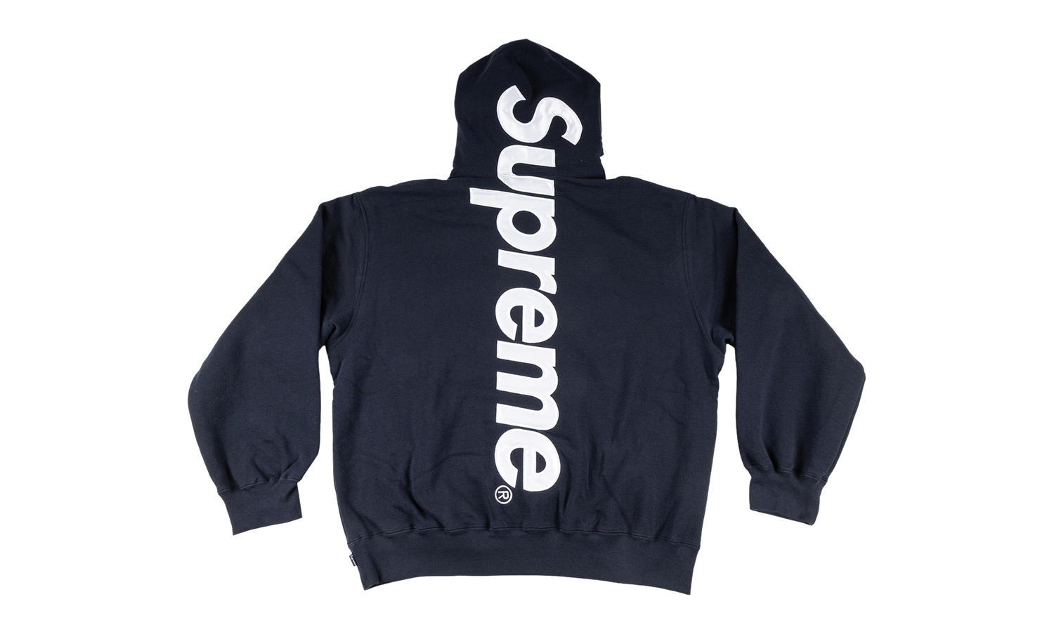Satin Appliqué Hooded Sweatshirt "SS26 - Navy" SU27031