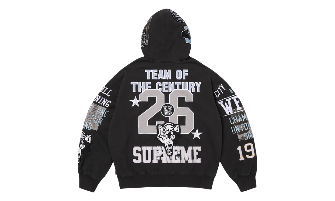 Warriors Appliqué Zip Up Hooded Sweatshirt "SS26 - Black" SU27600